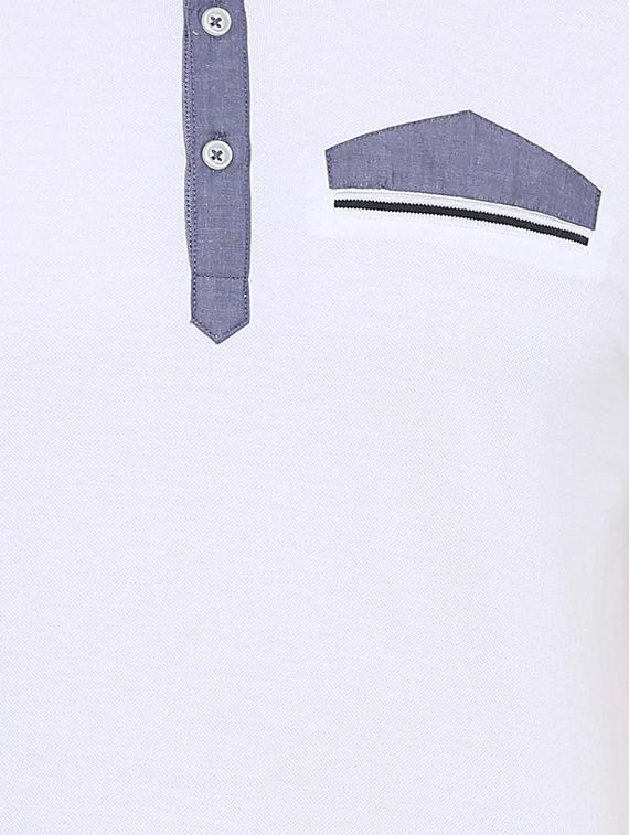 white solid pocket t-shirt - 15932736 - Zoom Image - 4