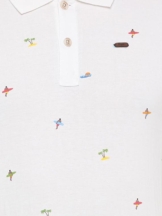 white printed all over print t-shirt - 15932738 - Zoom Image - 4