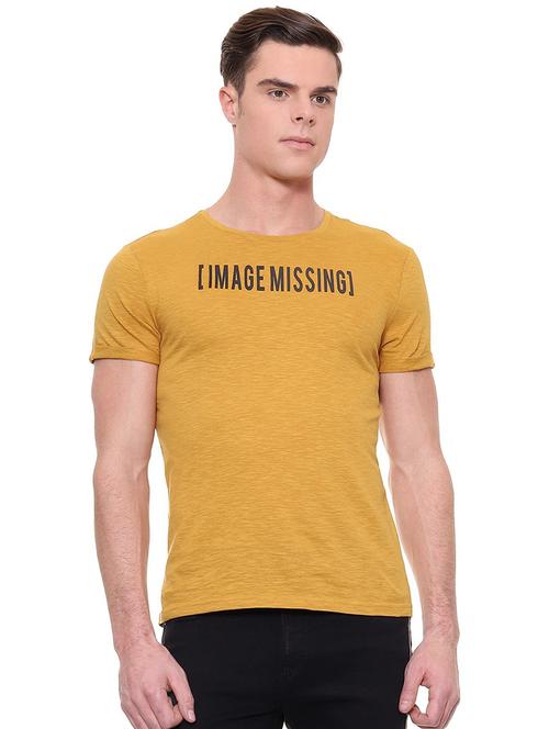 yellow typographic t-shirt - 15932741 - Standard Image - 1