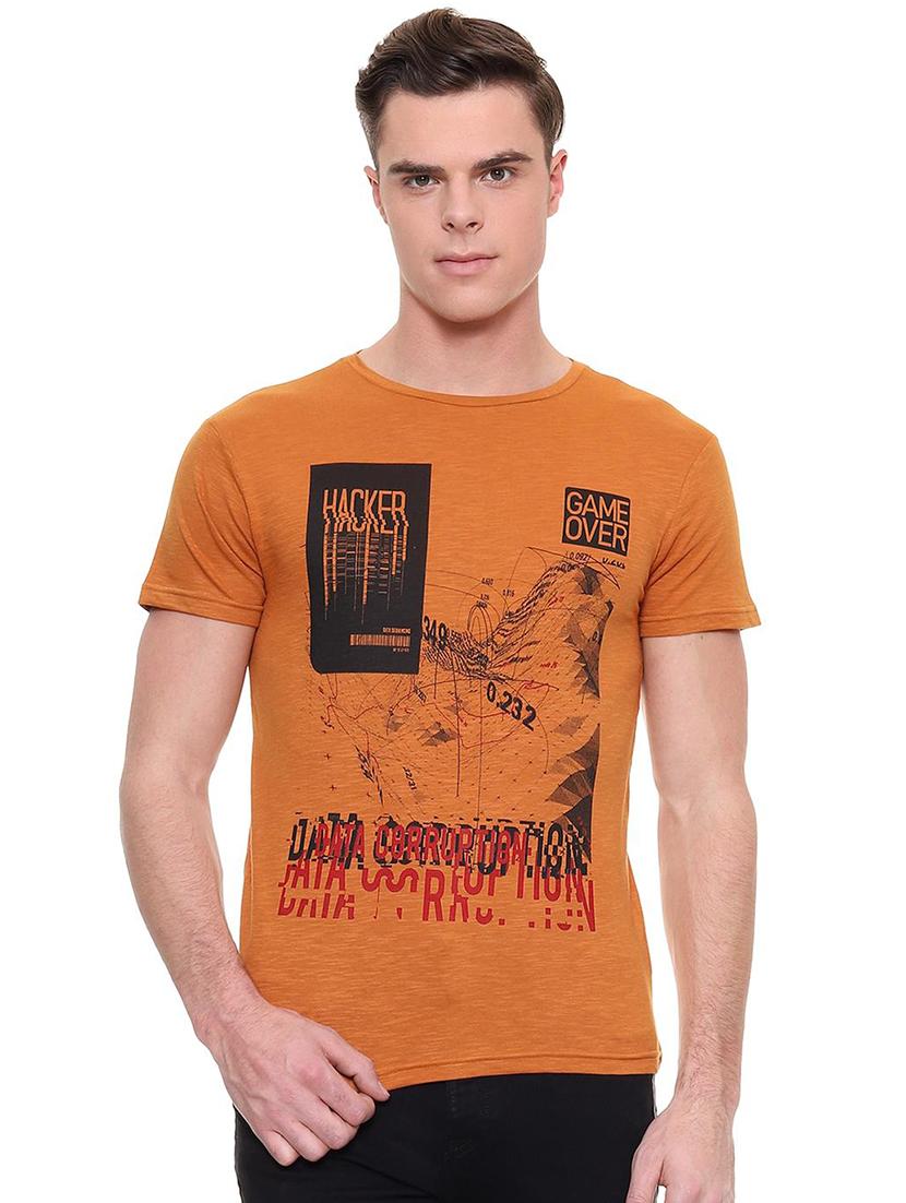 brown front print t-shirt - 15932747 - Zoom Image - 1