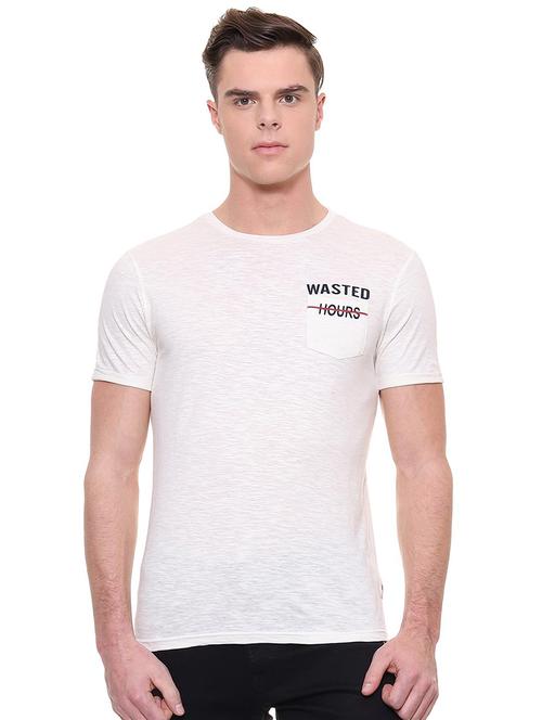 white typographic pocket t-shirt - 15932748 - Standard Image - 1