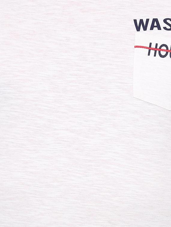 white typographic pocket t-shirt - 15932748 - Zoom Image - 4