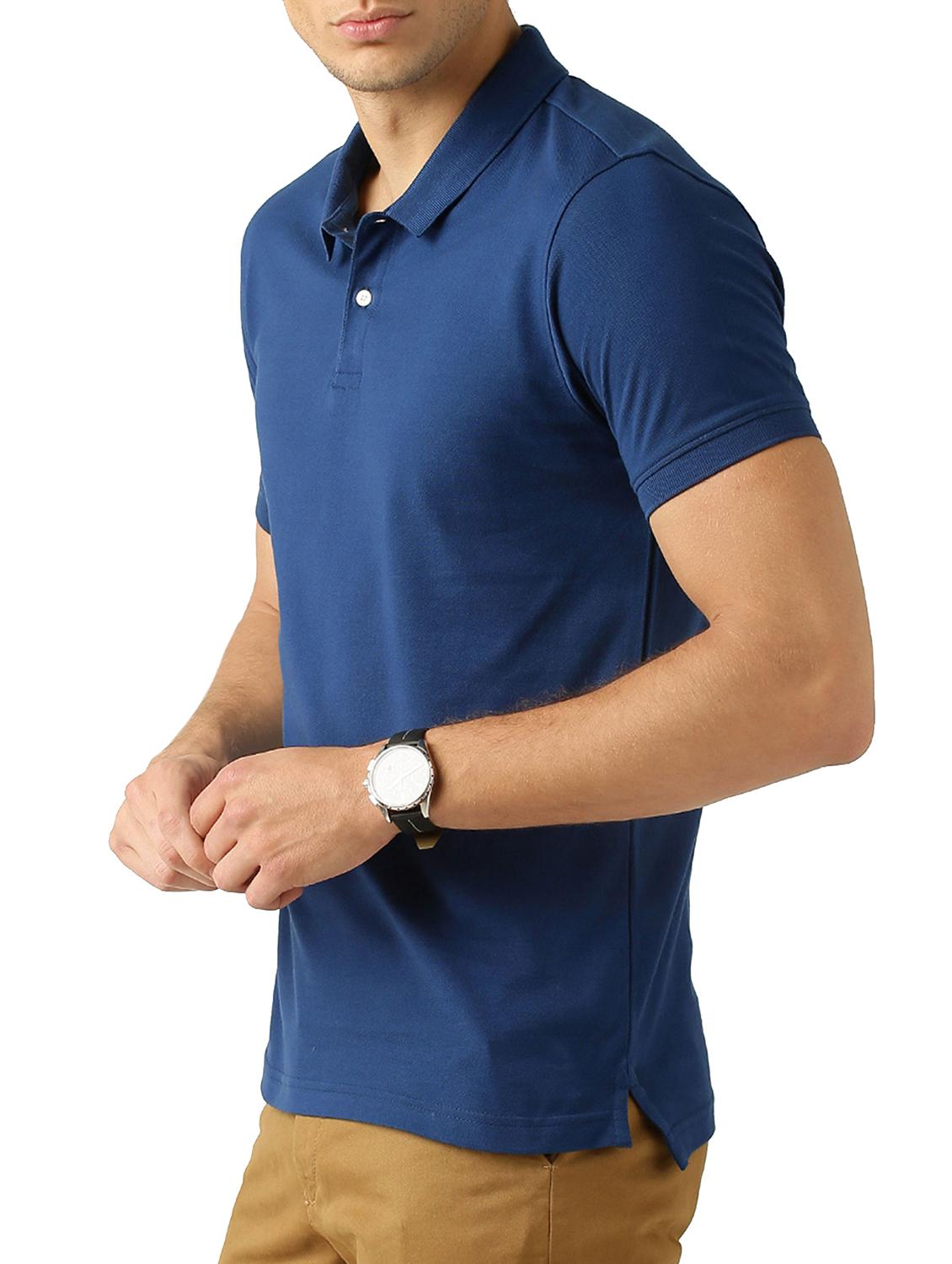blue solid polo tshirt - 15932787 - Zoom Image - 2