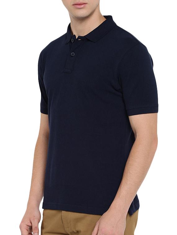 navy blue polyester polo t-shirt - 15932788 - Zoom Image - 2