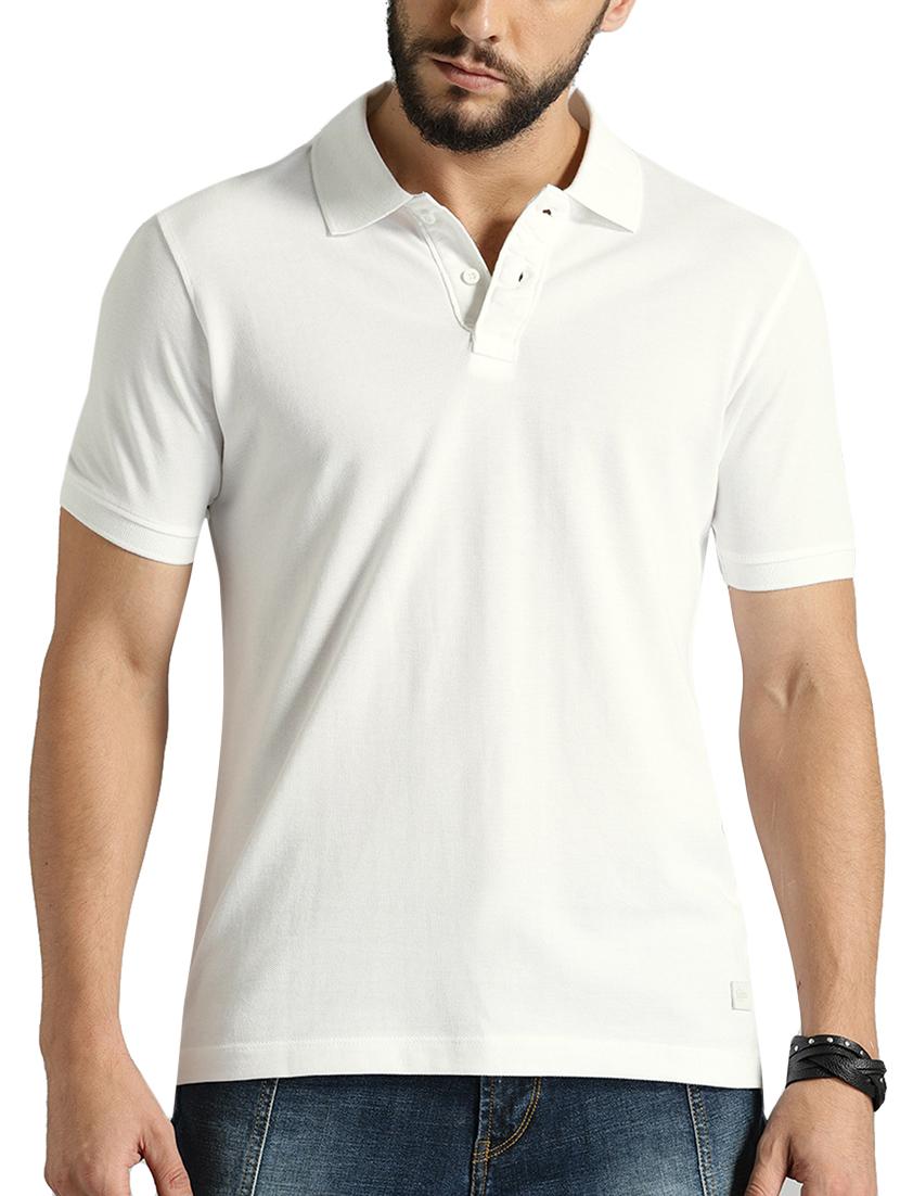 white solid polo tshirt - 15932789 - Zoom Image - 1