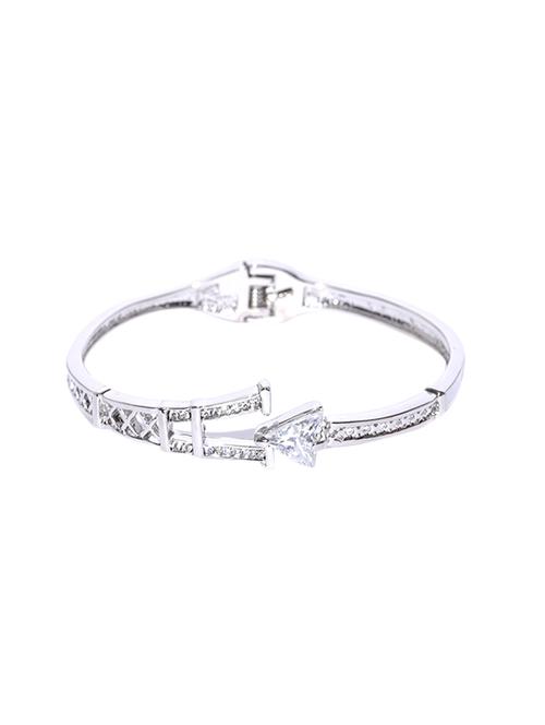 silver metal bangle bracelet - 15932819 - Standard Image - 1