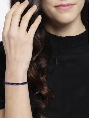 blue metal bangle bracelet - 15932821 - Standard Image - 3
