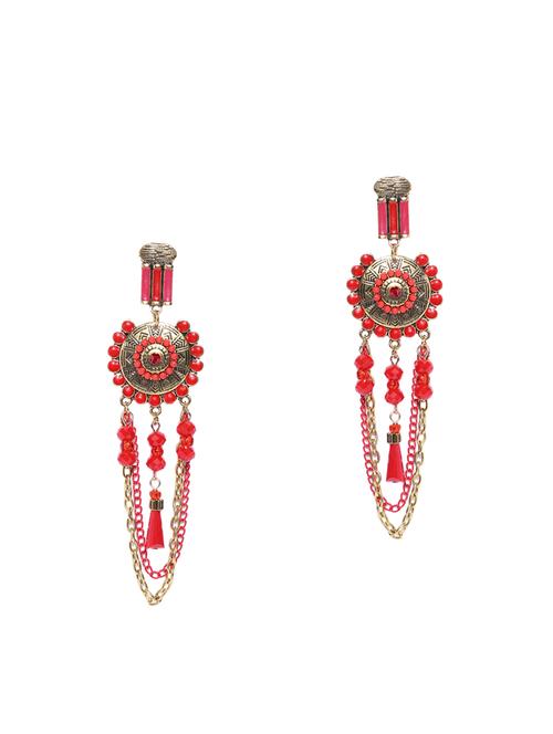 red brass drop earring - 15932834 - Standard Image - 1