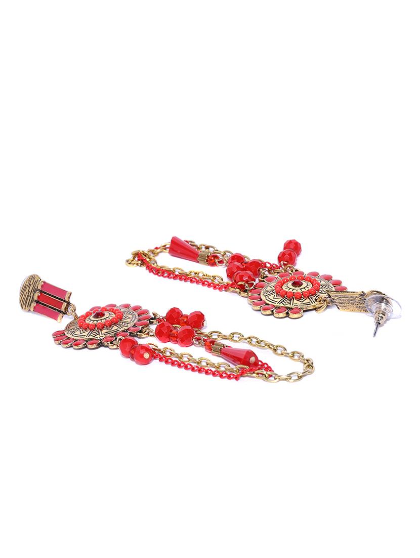 red brass drop earring - 15932834 - Zoom Image - 2