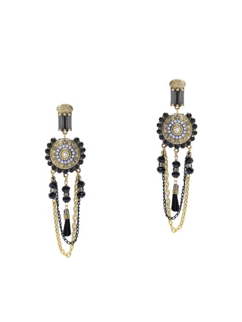 black brass drop earring - 15932835 - Standard Image - 1