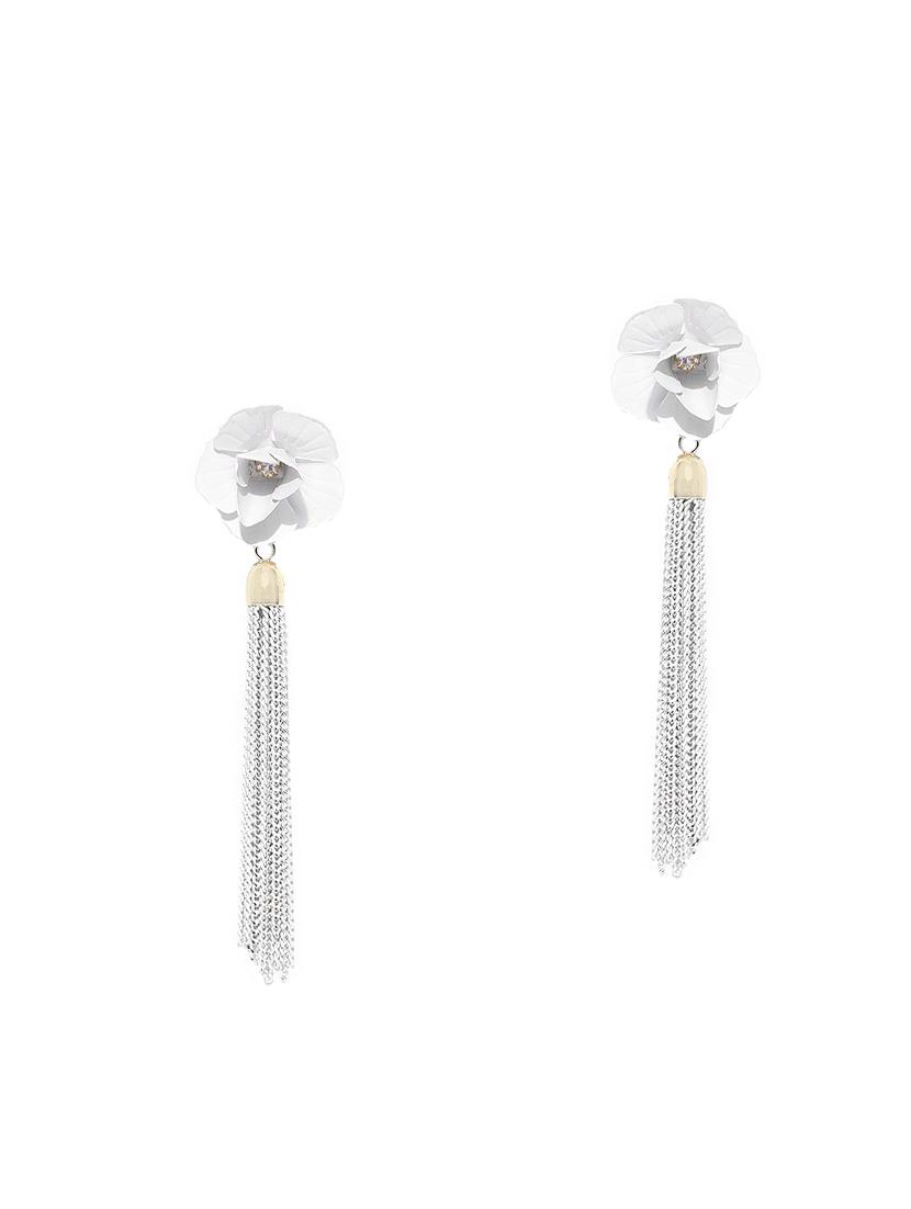 white brass drop earring - 15932842 - Zoom Image - 1