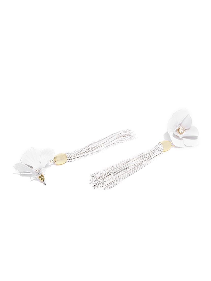 white brass drop earring - 15932842 - Zoom Image - 2
