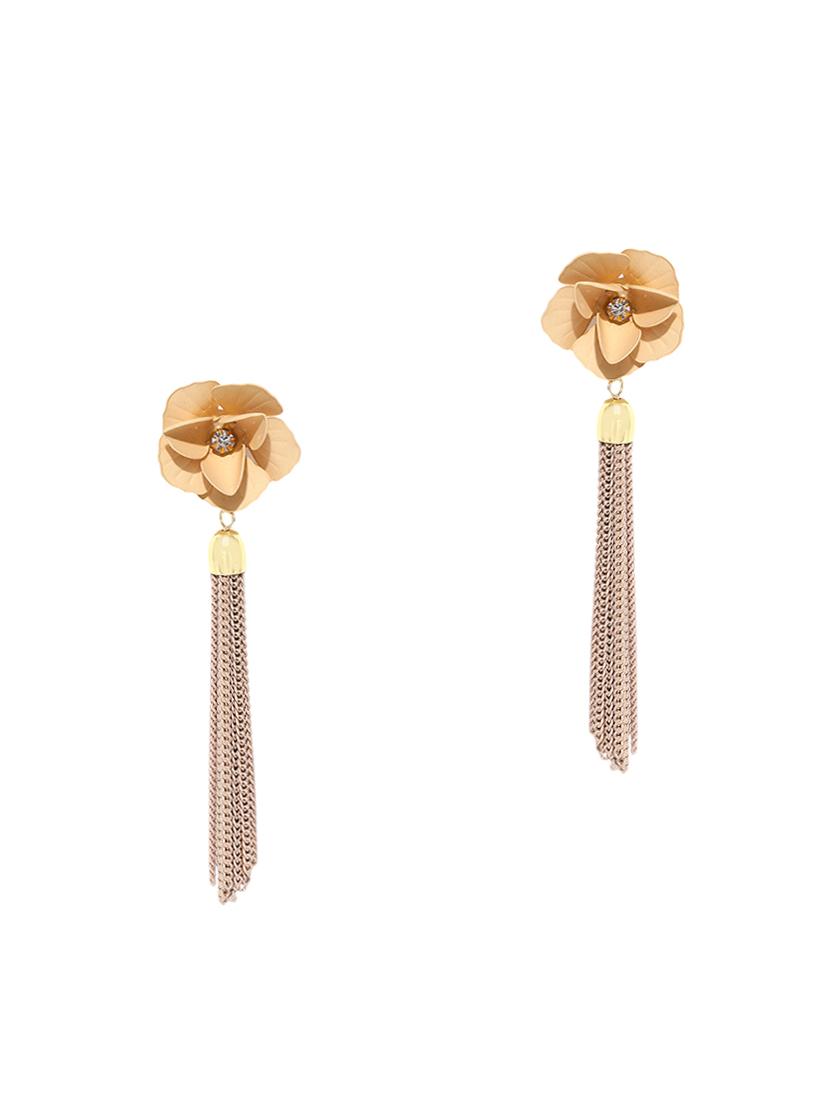 beige brass drop earring - 15932845 - Zoom Image - 1