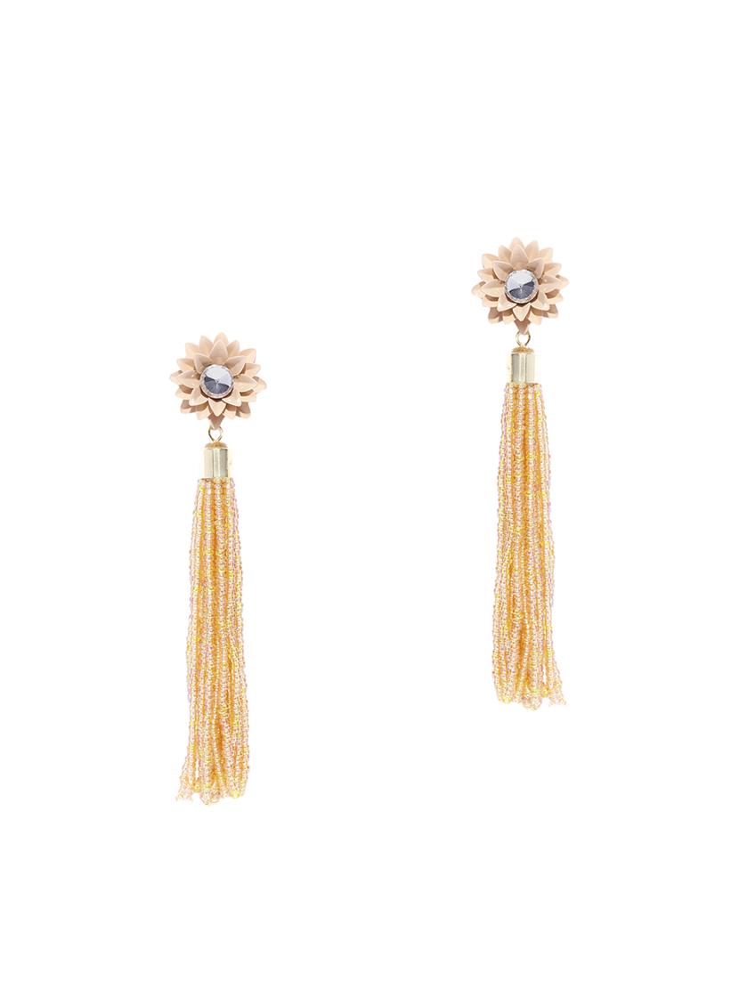 beige brass drop earring - 15932847 - Zoom Image - 1