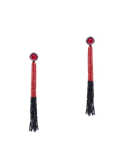 red brass drop earring - 15932852 - Standard Image - 1
