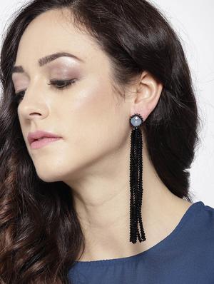 black brass drop earring - 15932855 - Standard Image - 3