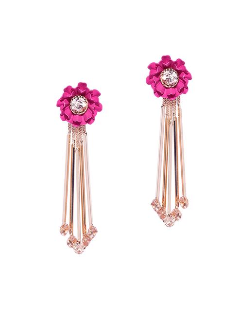 pink brass drop earring - 15932859 - Very Small Image - 1