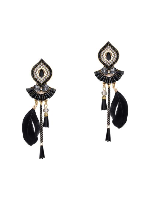 black brass drop earring - 15932867 - Standard Image - 1