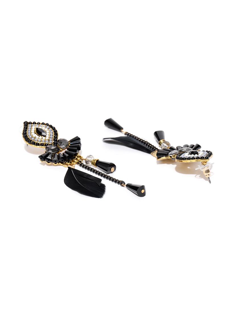 black brass drop earring - 15932867 - Zoom Image - 2