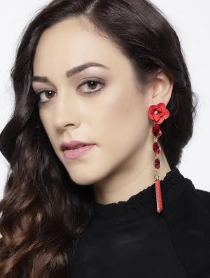 red brass drop earring - 15932878 - Standard Image - 3