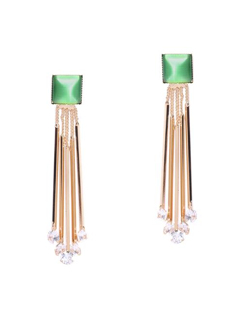 green brass drop earring - 15932880 - Standard Image - 1