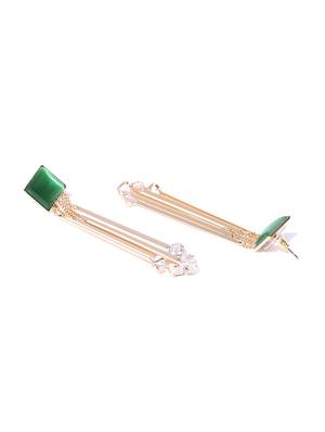 green brass drop earring - 15932880 - Standard Image - 2