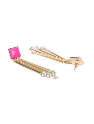 pink brass drop earring - 15932881 - Standard Image - 2