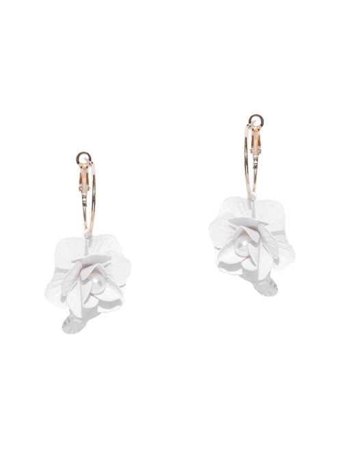 white brass drop earring - 15932895 - Standard Image - 1