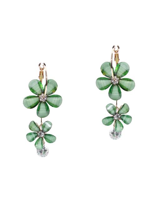 green brass drop earring - 15932900 - Standard Image - 1