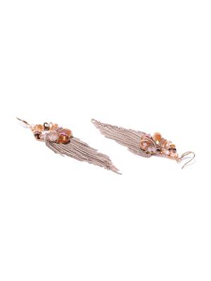 brown brass drop earring - 15932911 - Standard Image - 2