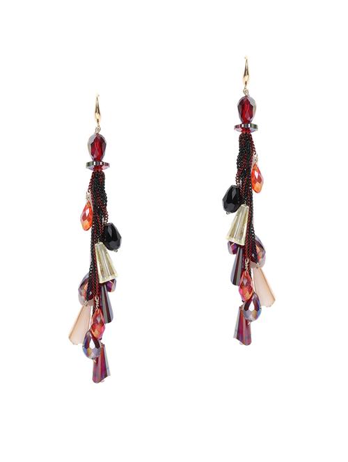 red brass drop earring - 15932919 - Standard Image - 1