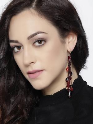 red brass drop earring - 15932919 - Standard Image - 3