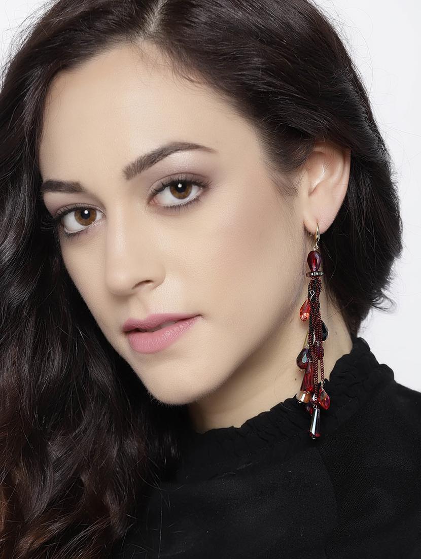 red brass drop earring - 15932919 - Zoom Image - 3