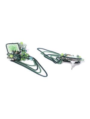 green brass drop earring - 15932923 - Standard Image - 2