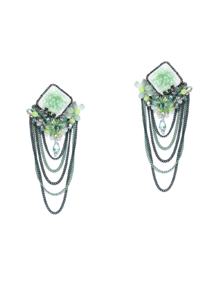 green brass drop earring - 15932923 - Zoom Image - 1
