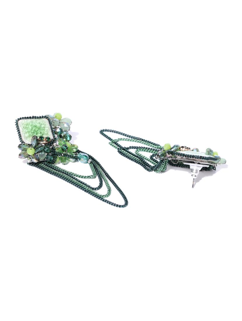 green brass drop earring - 15932923 - Zoom Image - 2