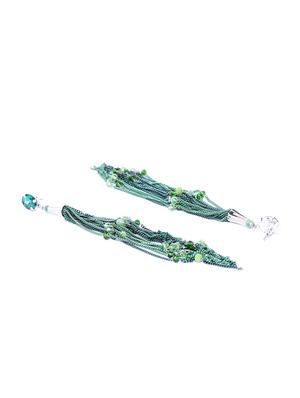 green brass drop earring - 15932932 - Standard Image - 2
