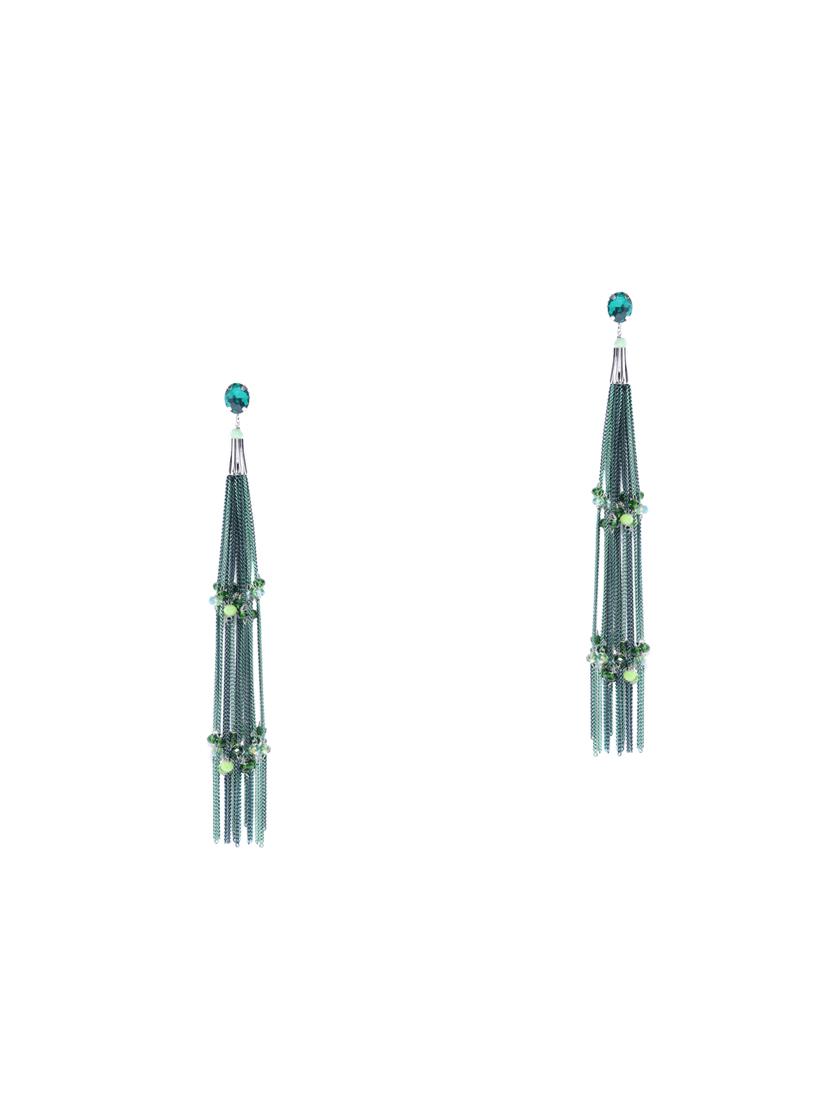 green brass drop earring - 15932932 - Zoom Image - 1