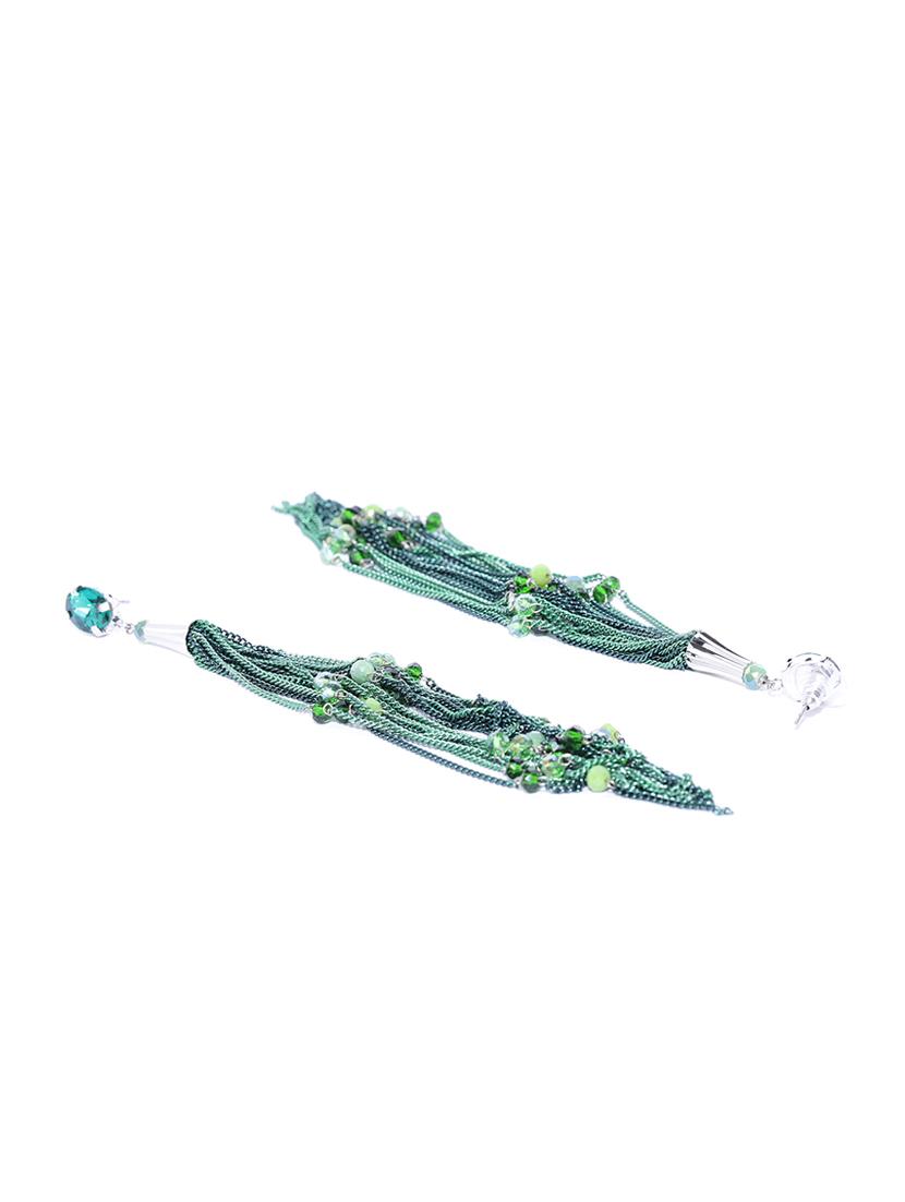 green brass drop earring - 15932932 - Zoom Image - 2