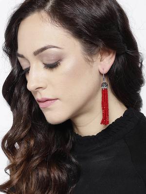 red brass drop earring - 15932936 - Standard Image - 3