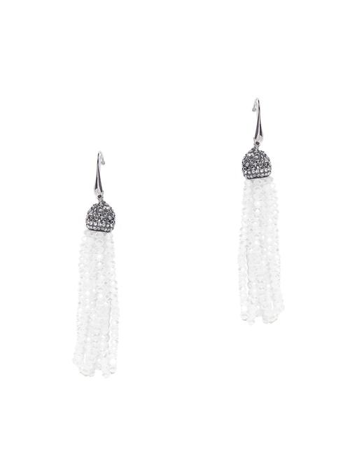 white brass drop earring - 15932937 - Standard Image - 1