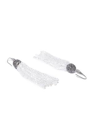 white brass drop earring - 15932937 - Standard Image - 2
