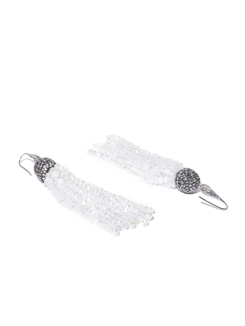 white brass drop earring - 15932937 - Zoom Image - 2