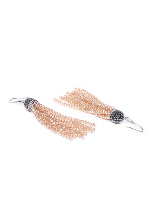 beige brass drop earring - 15932938 - Standard Image - 2