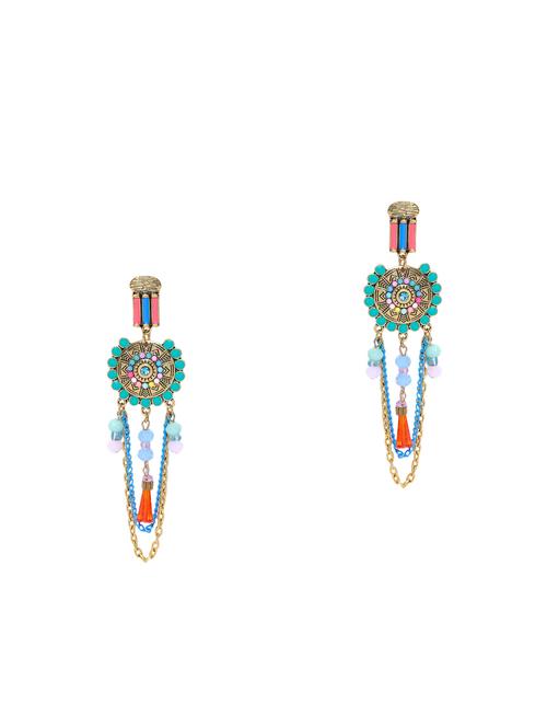 multi colored brass drop earring - 15932973 - Standard Image - 1