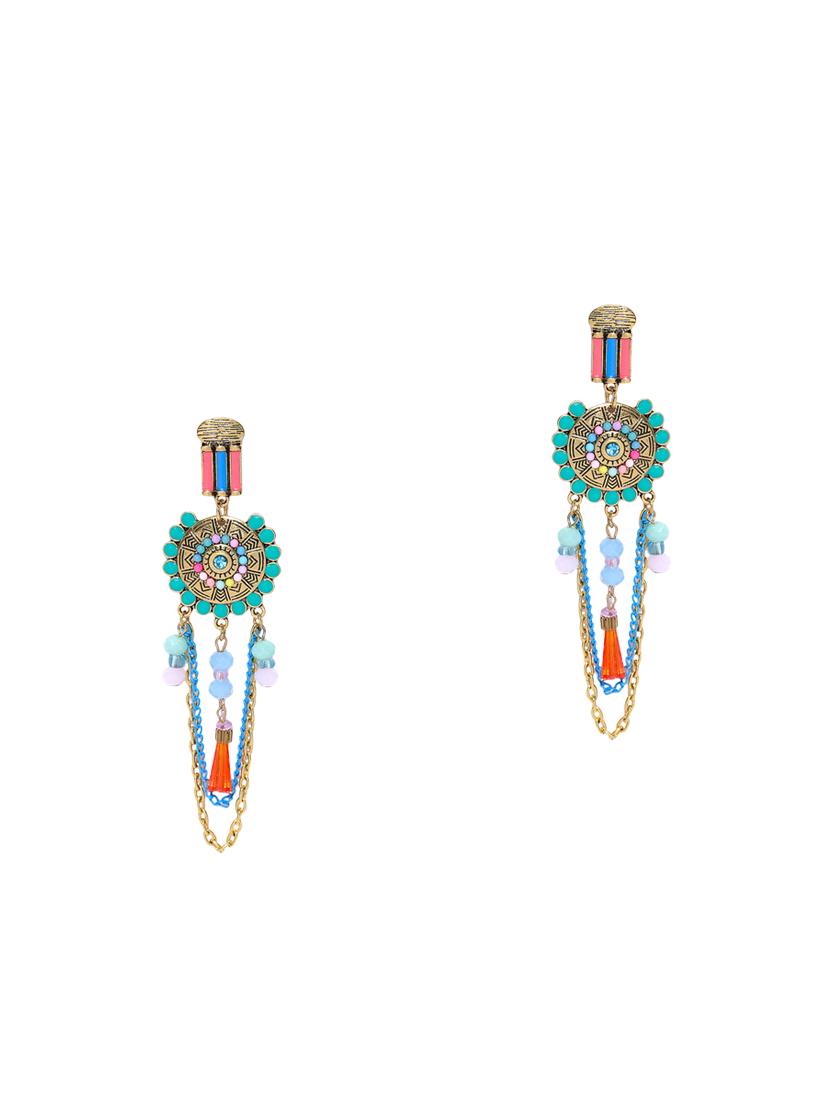 multi colored brass drop earring - 15932973 - Zoom Image - 1