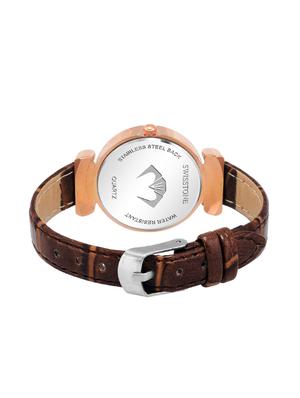 swisstone ck319-cp-brw round dial analog watch - 15933016 - Standard Image - 3