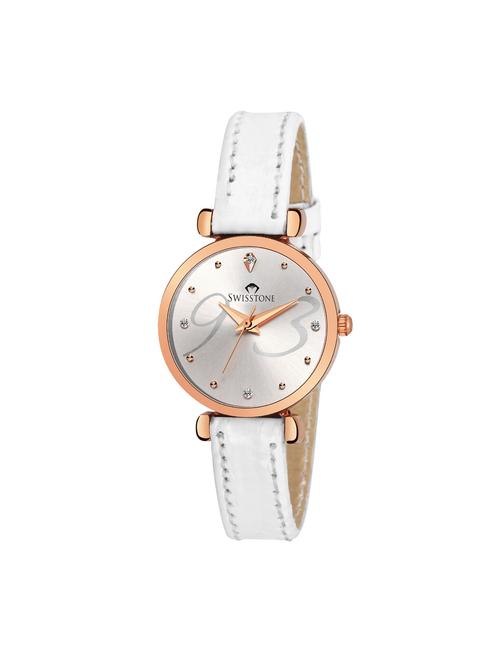 swisstone ck319-wht round dial analog watch - 15933017 - Very Small Image - 1