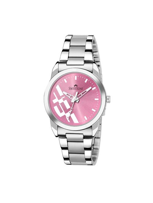 swisstone swss399-pnk-ch round dial analog watch - 15933023 - Standard Image - 1