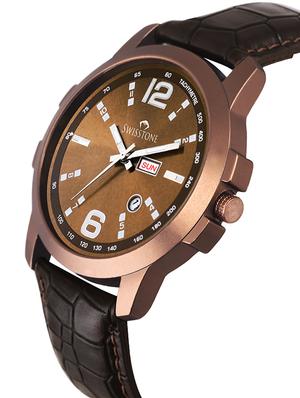 swisstone g285-brwn round dial analog watch - 15933034 - Standard Image - 2